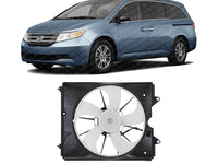 Front Radiator Cooling Fan Assembly Plastic Direct Replacement Compatible with 2011-2017 Honda Odyssey HO3115160 19030RYEA11-PFM