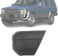 Front Bumper End Cap Textured Left Driver Side Direct Replacement Compatible With 1984-1996 Jeep Cherokee CH1004107 52000179