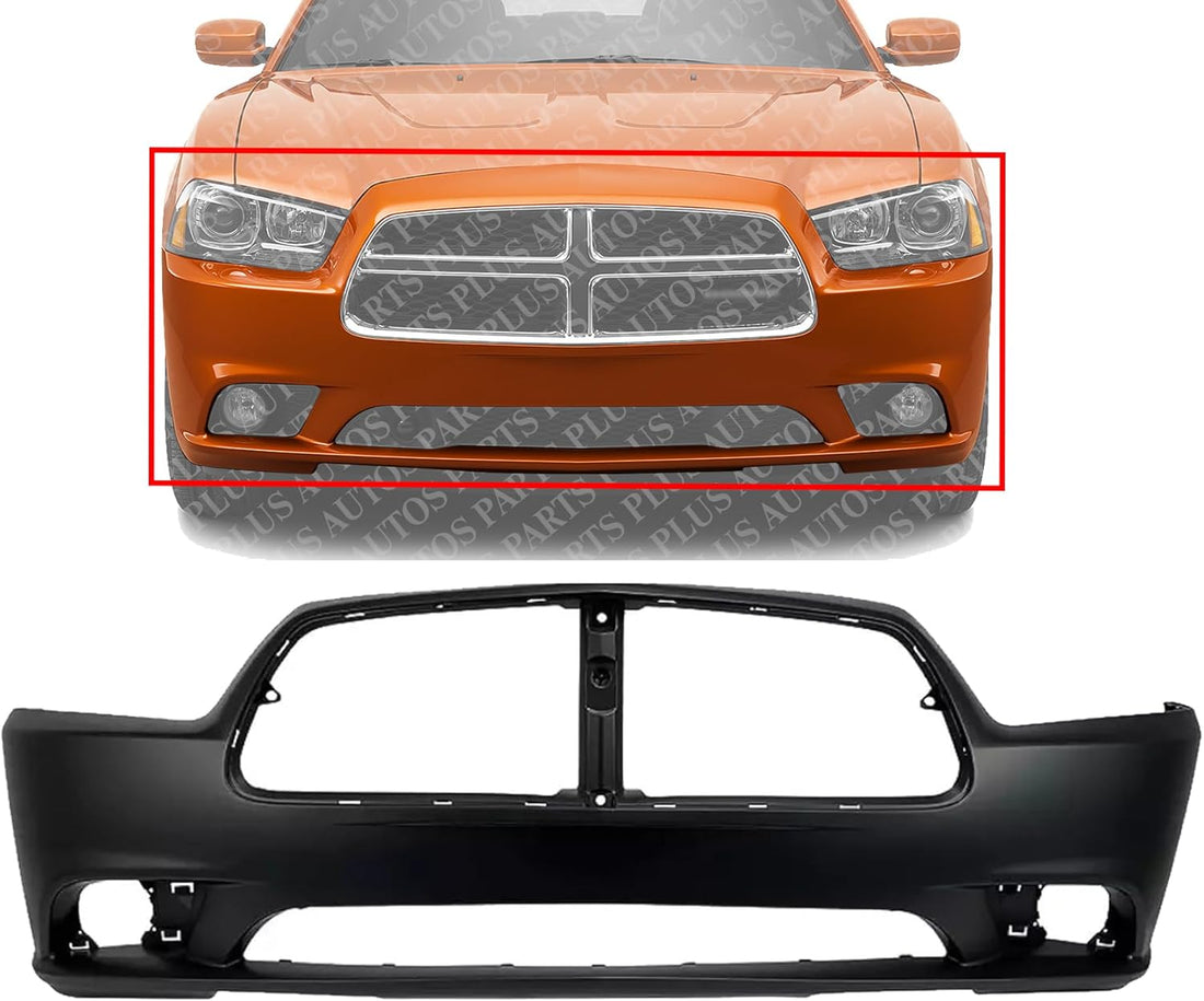 AUTOS PARTS PLUS Front Bumper Cover Primed Direct Replacement Compatible With 2011-2014 Dodge Charger CH1000992 68092596AA
