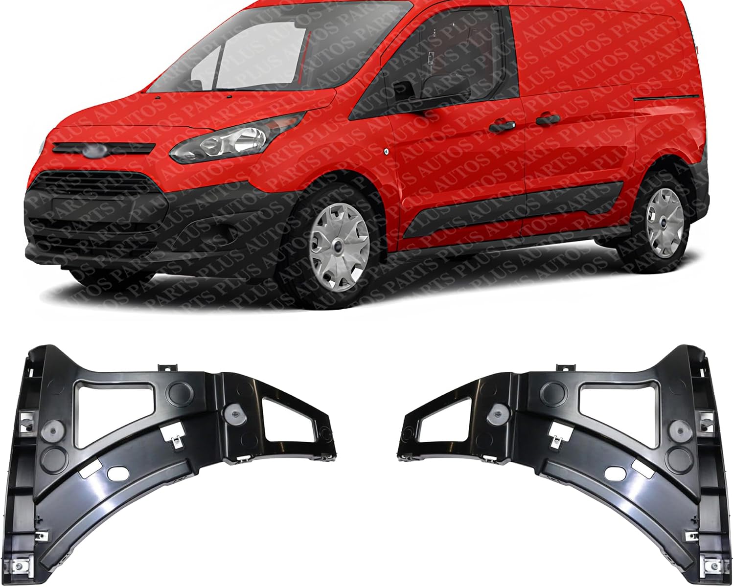 Set of 2 Front Bumper Lower Cover Bracket Plastic Left Driver & Right Passenger Side Direct Replacement Compatible With 2015-2019 Ford Transit FO1042144 FO1043144 BK3Z17C947G