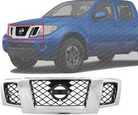 Front Grille Chrome Shell & Primed Insert Direct Replacement Compatible With 2009-2020 Nissan Frontier NI1200233 62310ZL00B