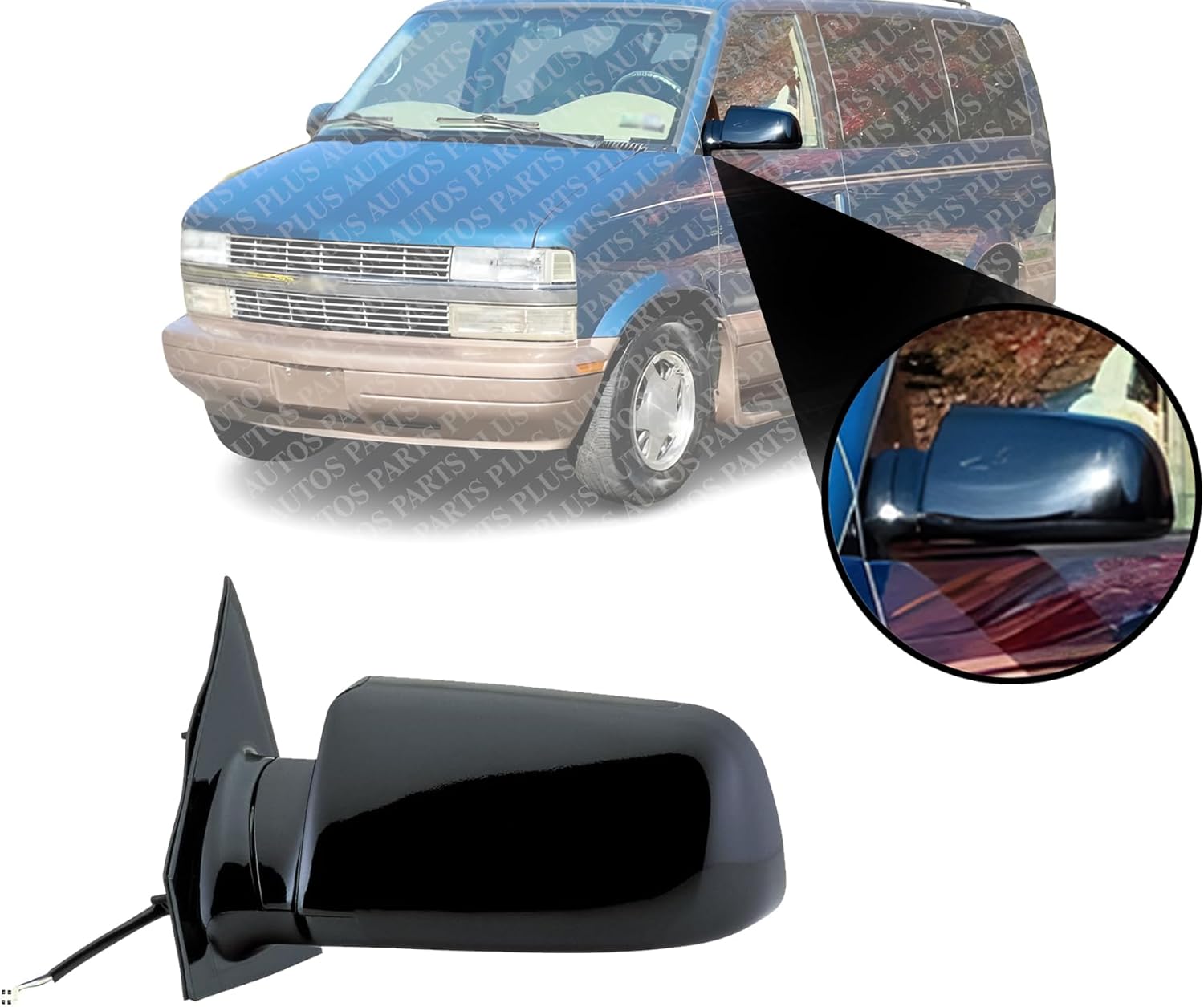 Front Power Mirror Folding Primed Left Driver Side Direct Replacement Compatible With 1888-1998 Chevrolet Astro GM1320159 15001801