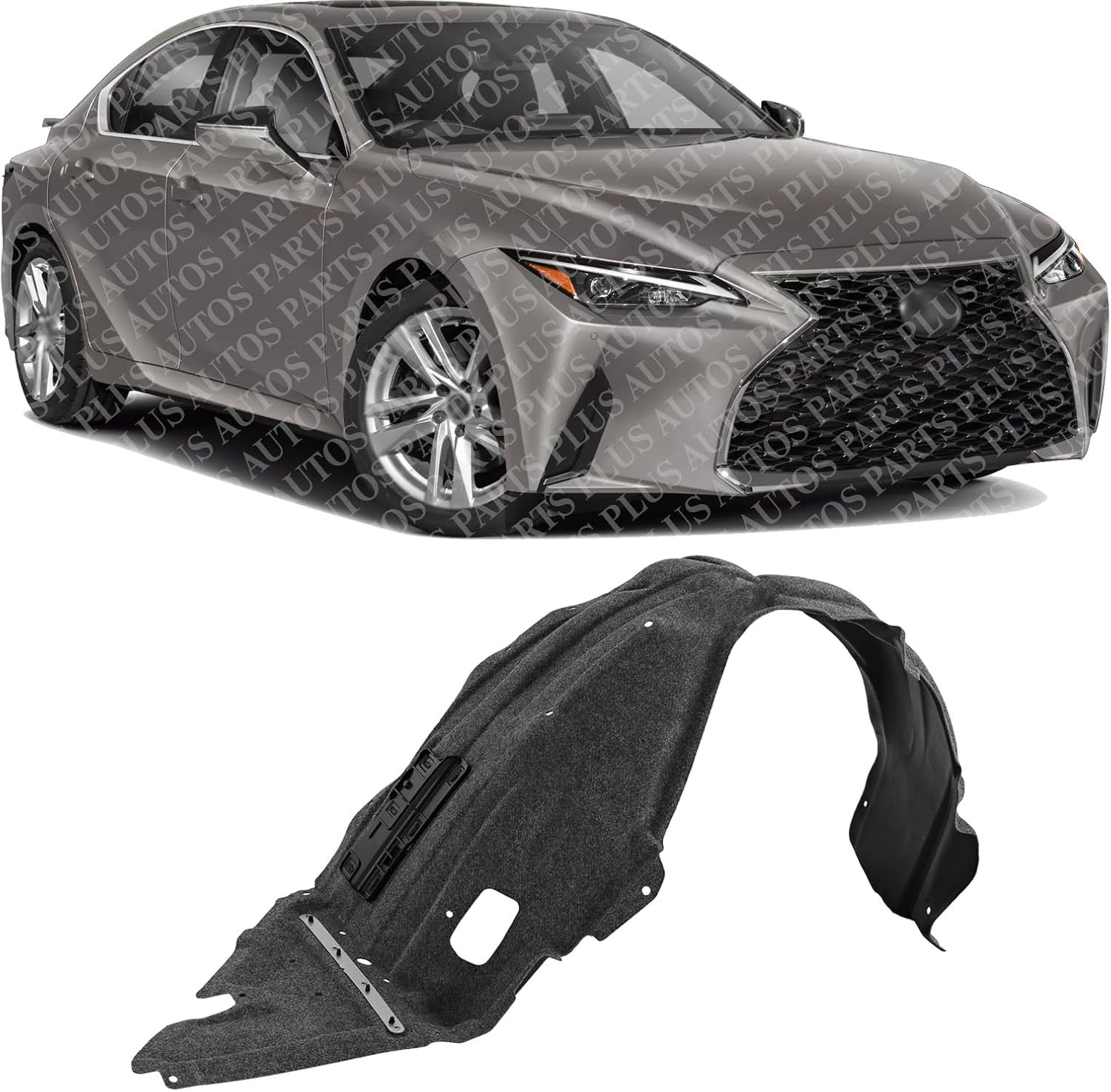 Front Fender Liner Right Passenger Side Direct Replacement Compatible With 2021-2023 Lexus IS300 / IS350 LX1249148 5380553101