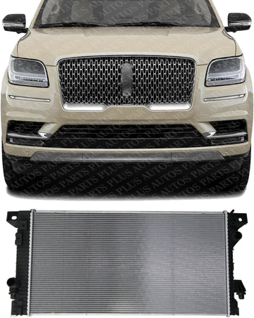 Front Radiator Aluminum Core Direct Replacement Compatible With 2015-2020 Ford F-150/2018-2021 Lincoln Navigator / 2018-2022 Ford Expedition/Max FO3010334 FL3Z8005B HL3Z8005C