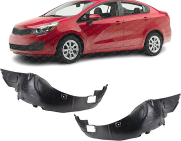 Set Of 2 Front Fender Liner Right Passenger & Left Driver Side Direct Replacement Compatible With 2016-2017 Kia Rio KI1249149 KI1248149 868111W500 868121W500