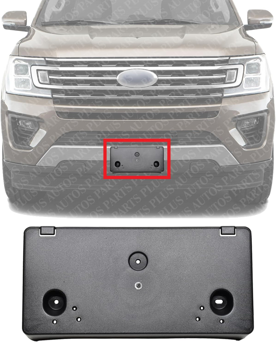 Front License Plate Bracket Direct Replacement Compatible with 2018-2021 Ford Expedition FO1068175 JL1Z17A385AA