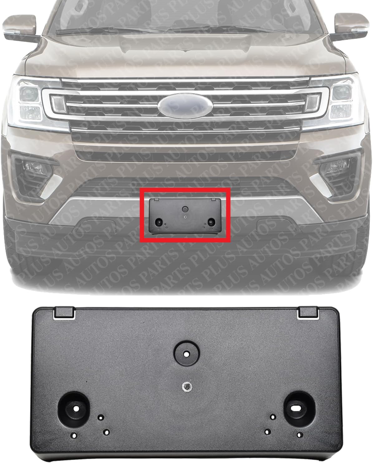 Front License Plate Bracket Direct Replacement Compatible with 2018-2021 Ford Expedition FO1068175 JL1Z17A385AA