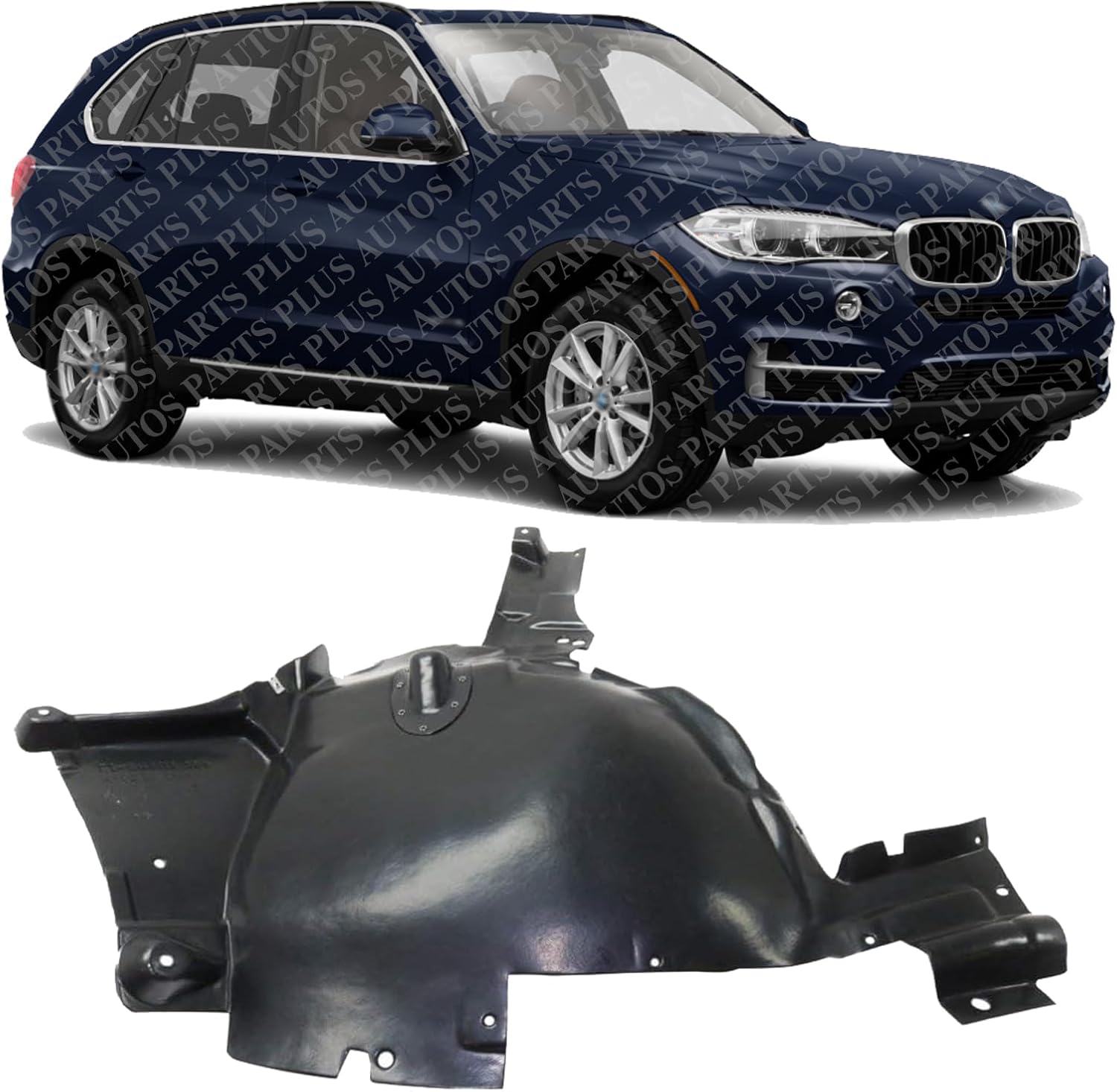 Front Fender Liner Rear Section Right Passenger Side Direct Replacement Compatible With 2014-2018 BMW X5 BM1249153 51717291198