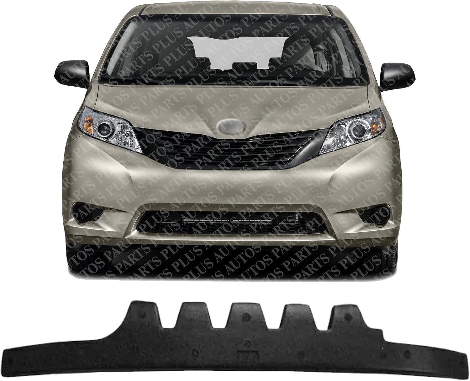 Front Bumper Absorber Direct Replacement Compatible With 2015-2017 Toyota Sienna TO1070185 5261108050