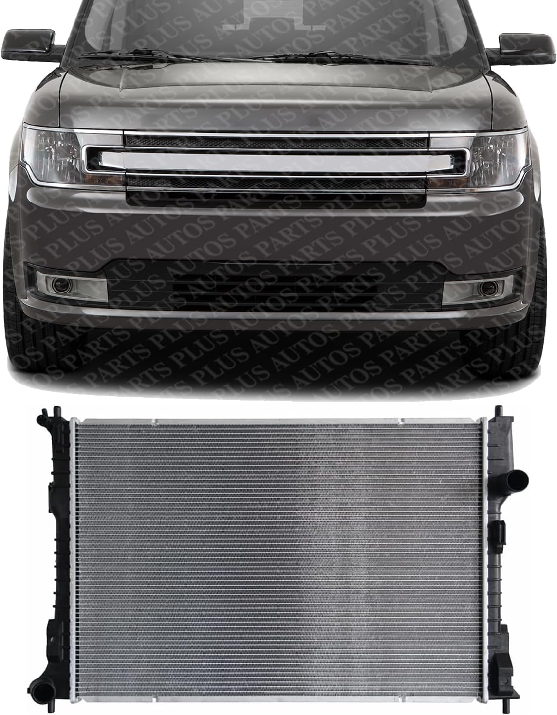 Front Radiator Aluminum Core Direct Replacement Compatible With 2013-2019 Ford Flex/Lincoln MKT FO3010323 EA8Z8005A