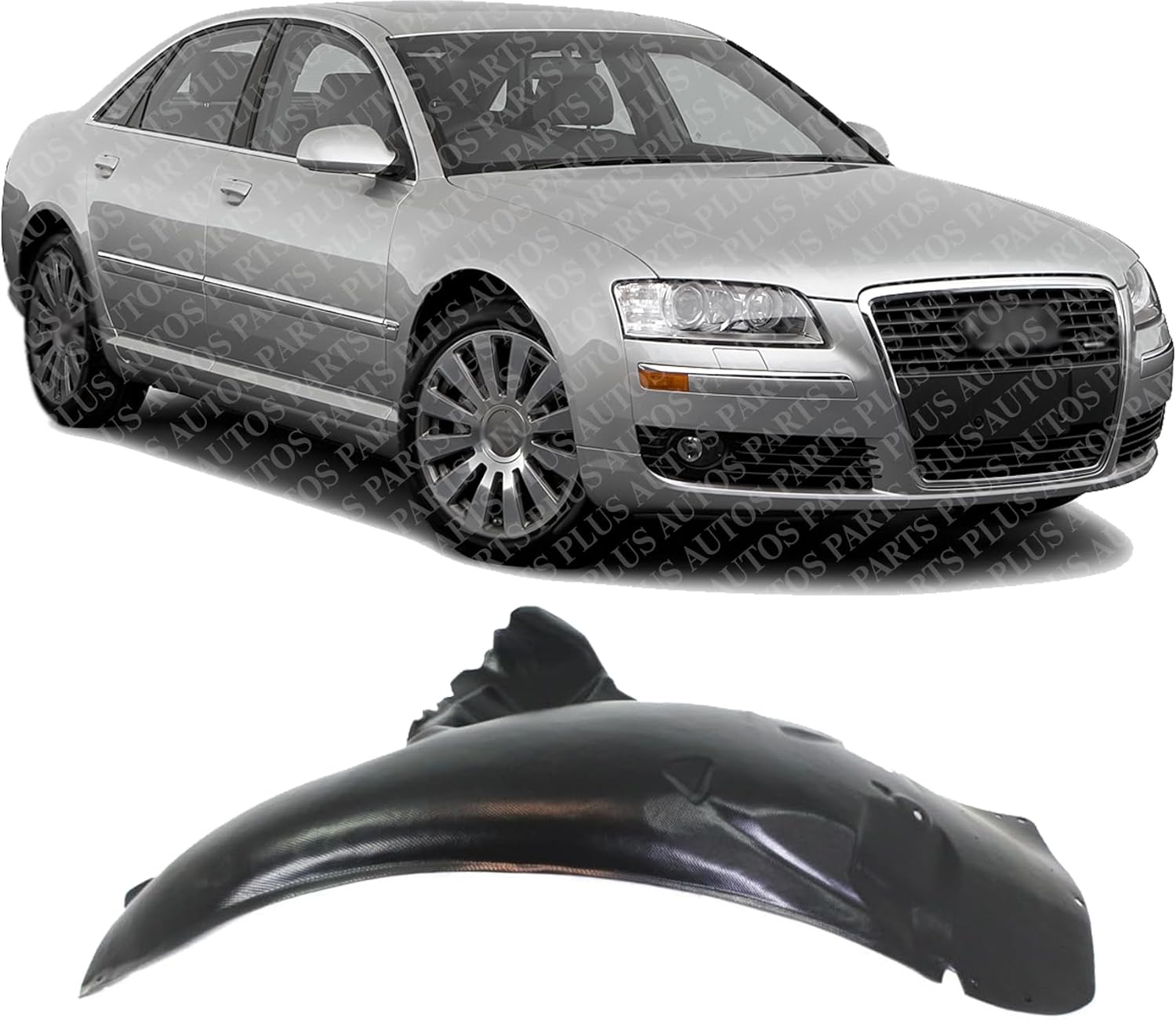 Front Section Fender Liner Right Passenger Side Direct Replacement Compatible With 2004-2010 Audi A8 Quattro AU1249116 4E0821172P