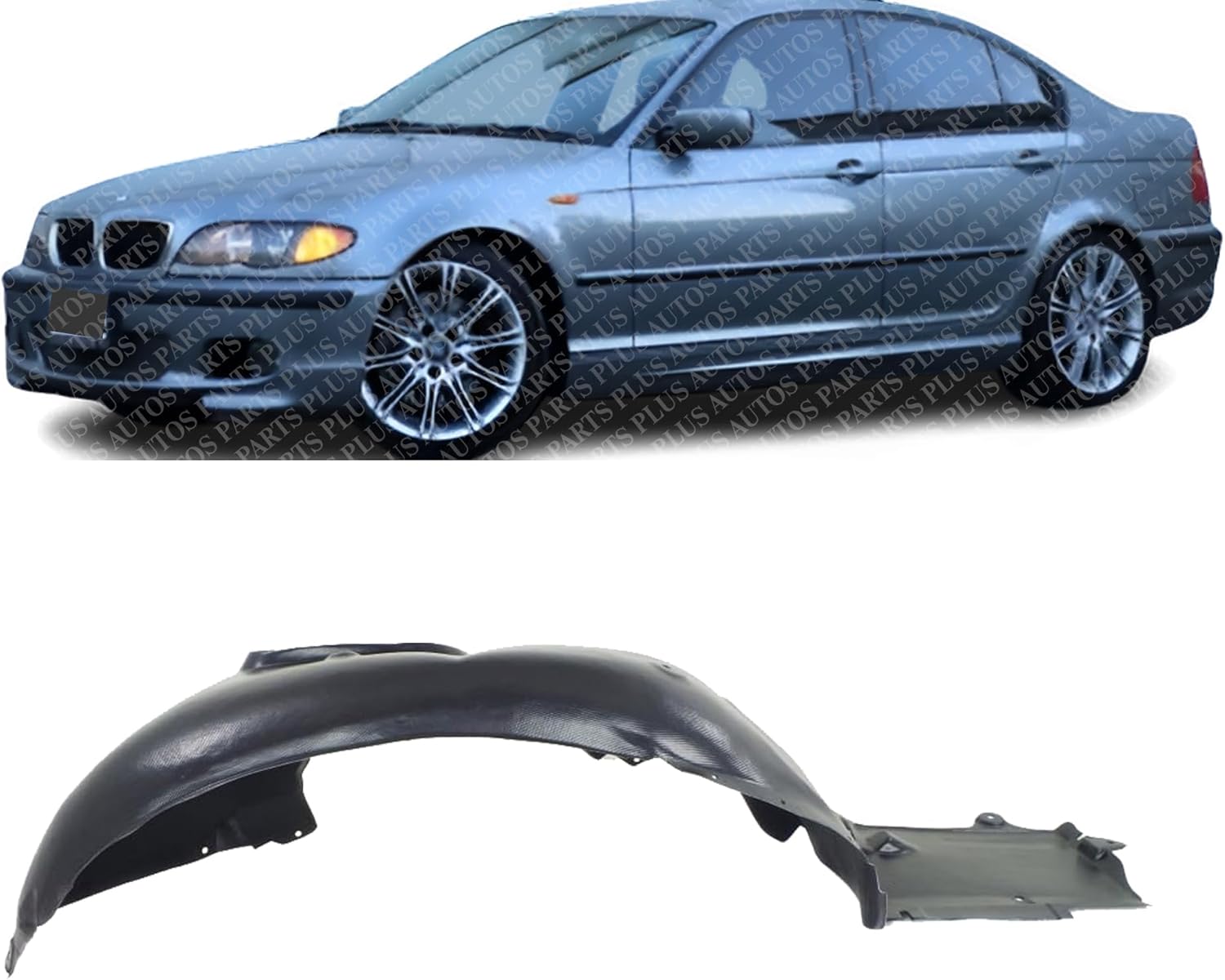 Front Fender Liner Rear Section Left Driver Side Direct Replacement Compatible With 1999-2005 BMW 3-Series BM1250103 51717039677