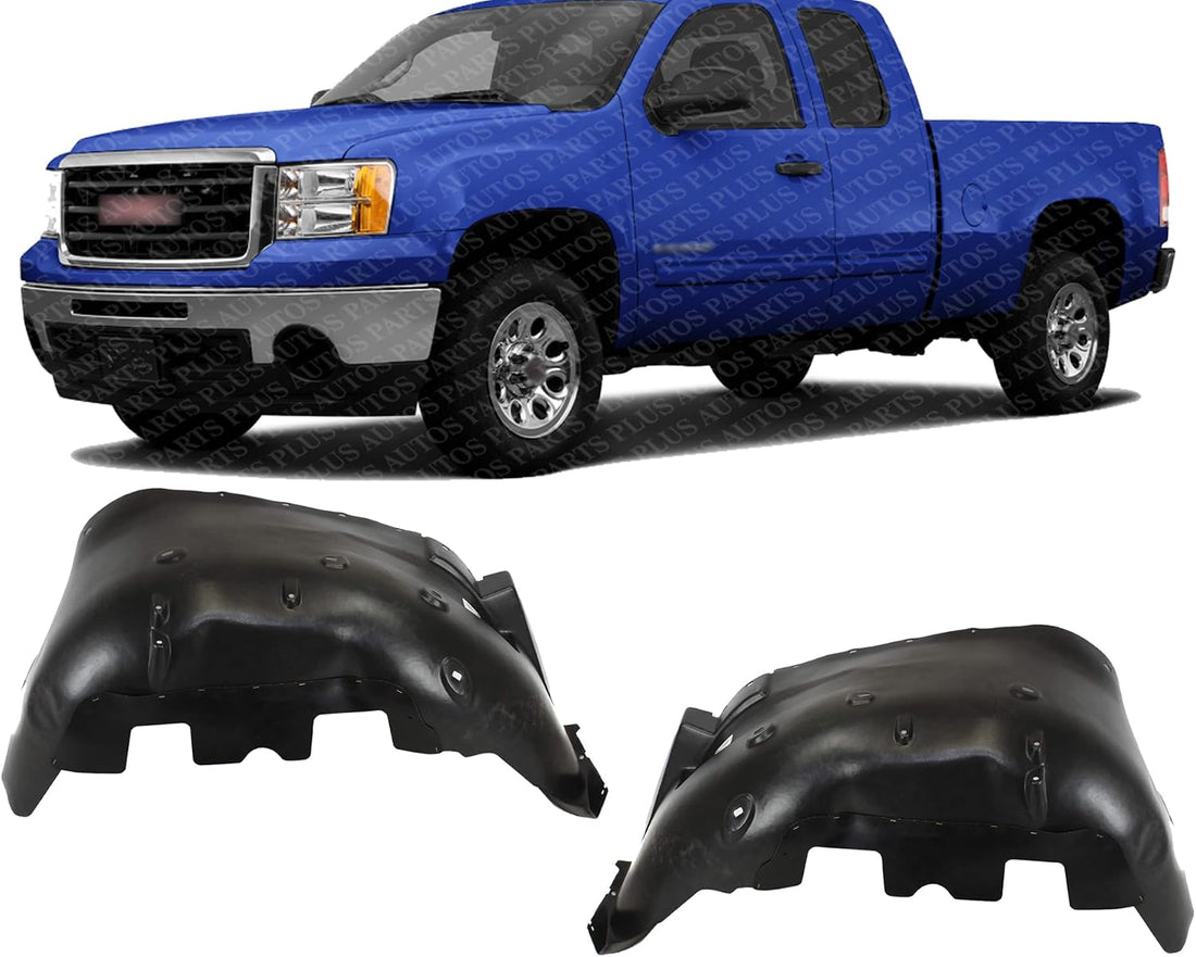 Set Of 2 Front Fender Liner Left Driver & Right Passenger Side Direct Replacement Compatible With 2011-2014 GMC Sierra / 2500HD 3500HD GM1249233 GM1248233 22739803 22739802