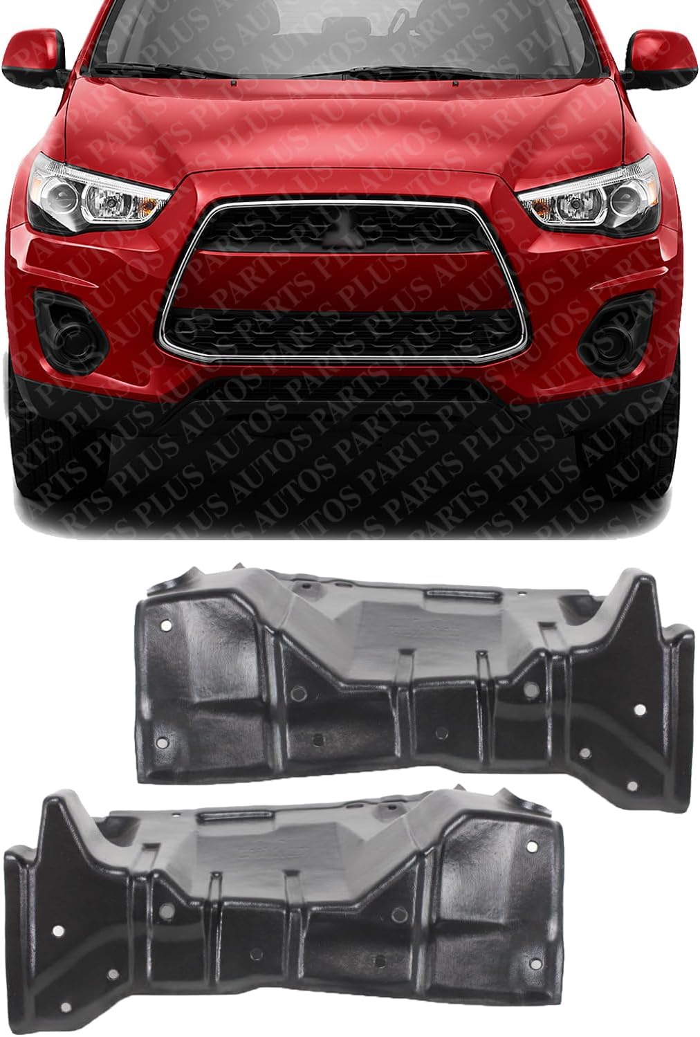 Set of 2 Front Engine Splash Shield Under Cover Left Driver & Right Passenger Side Direct Replacement Compatible with 2011-2022 Mitsubishi Outlander Sport/RVR MI1228115 MI1228116
