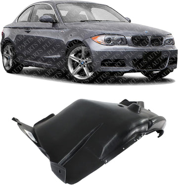Front Fender Liner Rear Section Right Passenger Side Direct Replacement Compatible With 2008-2013 BMW 1-Series BM1249107 51717207650