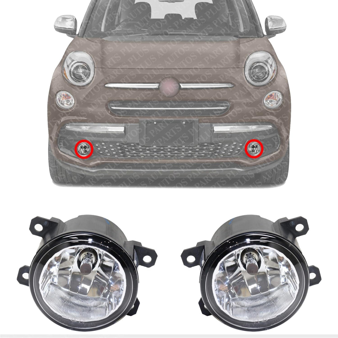 Set Of 2 Front Fog Light Left Driver & Right Passenger Side Direct Replacement Compatible With 2015-2023 Jeep Renegade CH2592152 68256470AA
