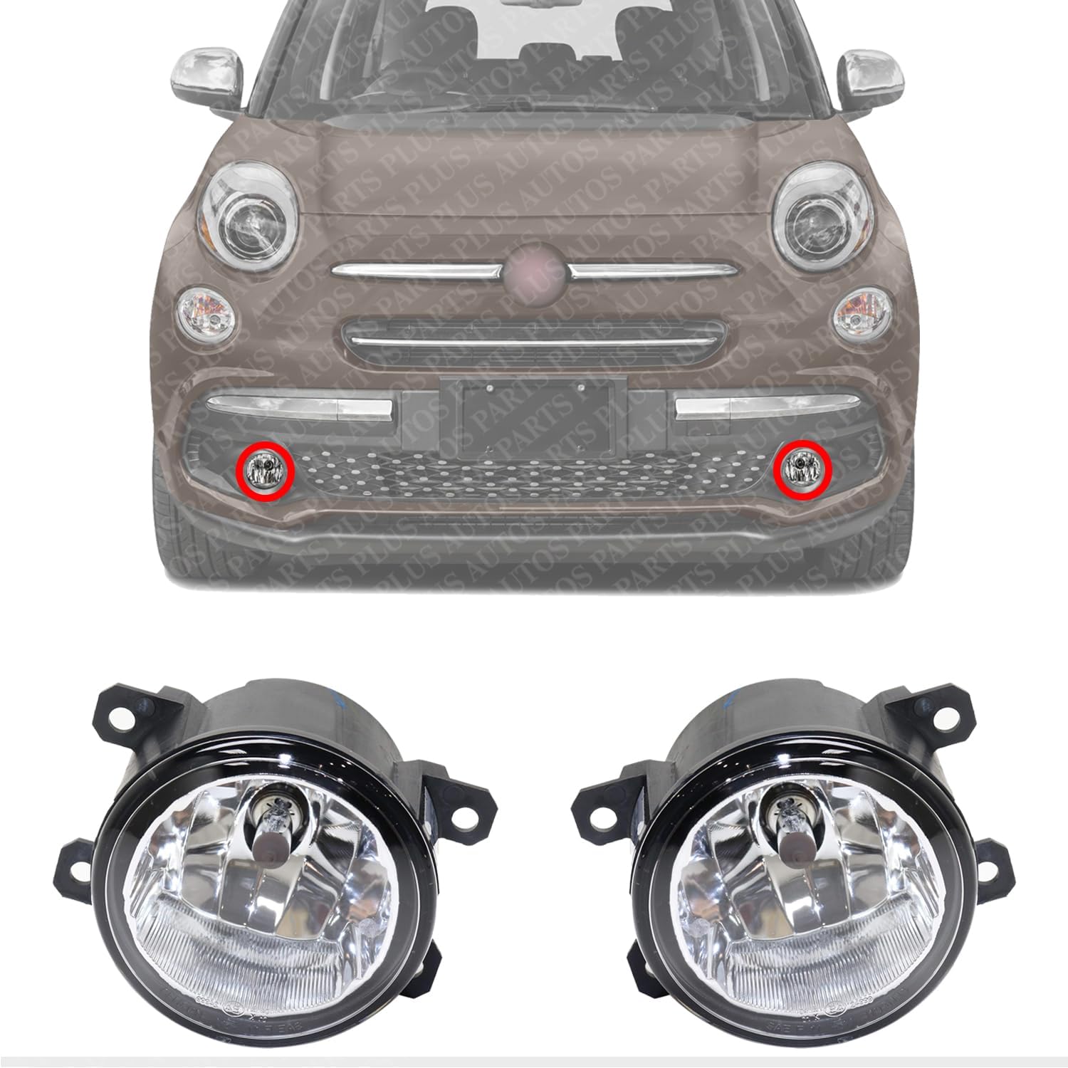 Set Of 2 Front Fog Light Left Driver & Right Passenger Side Direct Replacement Compatible With 2015-2023 Jeep Renegade CH2592152 68256470AA