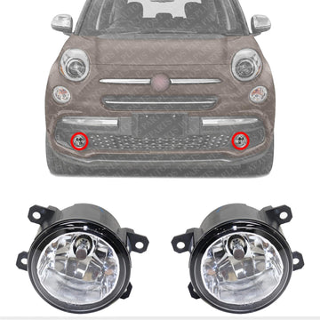 Set Of 2 Front Fog Light Left Driver & Right Passenger Side Direct Replacement Compatible With 2015-2023 Jeep Renegade CH2592152 68256470AA