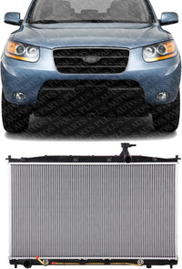 Front Radiator Aluminum Core Direct Replacement Compatible With 2007-2009 Hyundai Santa Fe HY3010161 253100W000