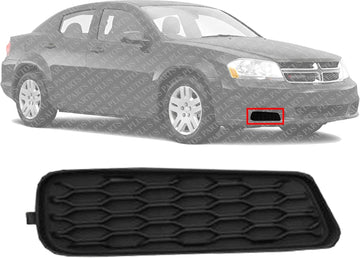 Front Fog Light Cover Right Passenger Side Direct Replacement Compatible With 2011-2014 Dodge Avenger CH1039122 68081996AA