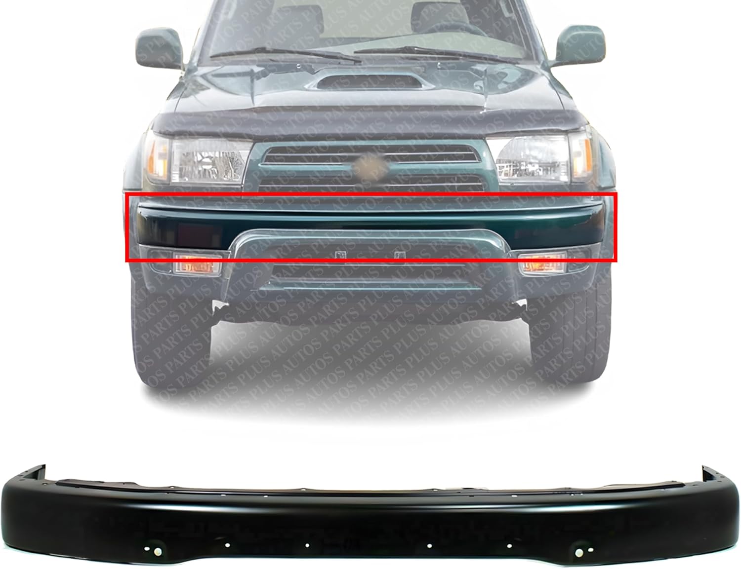 Front Bumper Face Bar Primed Steel With Fender Flare Holes Direct Replacement Compatible With 1999-2002 Toyota 4Runner TO1002166 5210135927