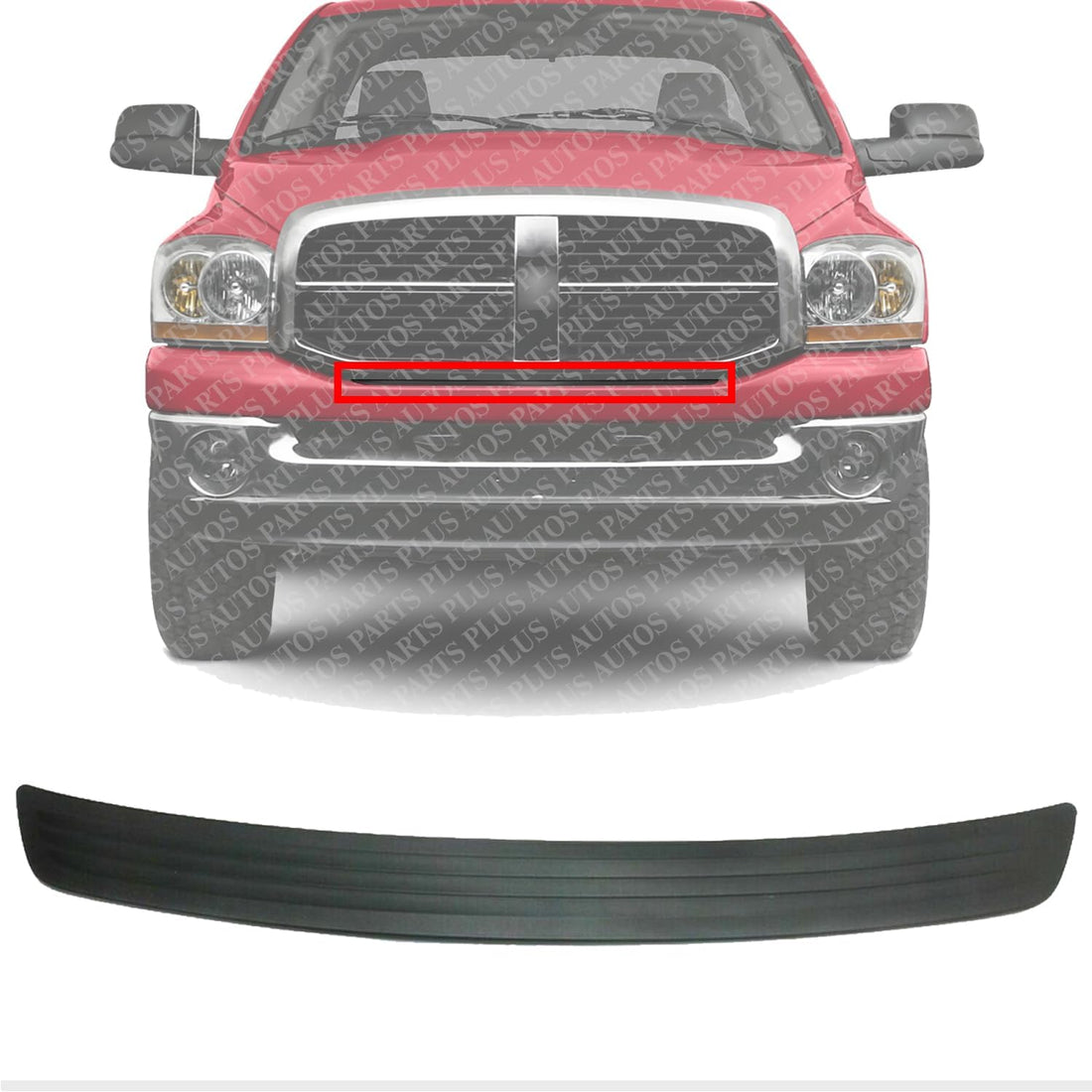 Front Bumper Molding Step Pad Direct Replacement Compatible With 2006-2009 Dodge Ram CH1019103 55077763AB