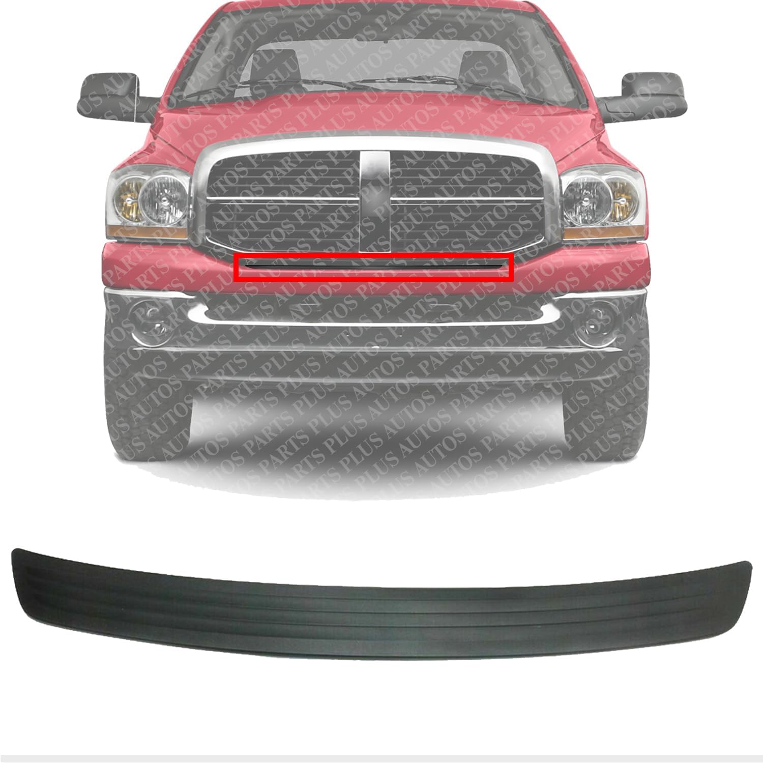 Front Bumper Molding Step Pad Direct Replacement Compatible With 2006-2009 Dodge Ram CH1019103 55077763AB