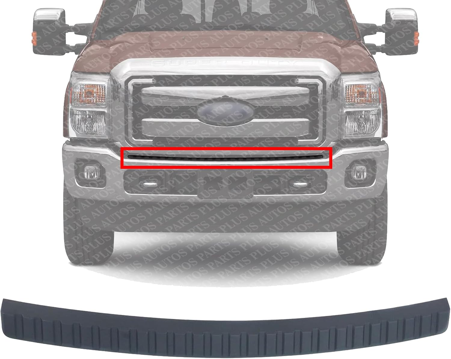 Front Bumper Pad Plastic Direct Replacement Compatible With 2011-2016 Ford F-Series Super Duty FO1019100 BC3Z17C829BA