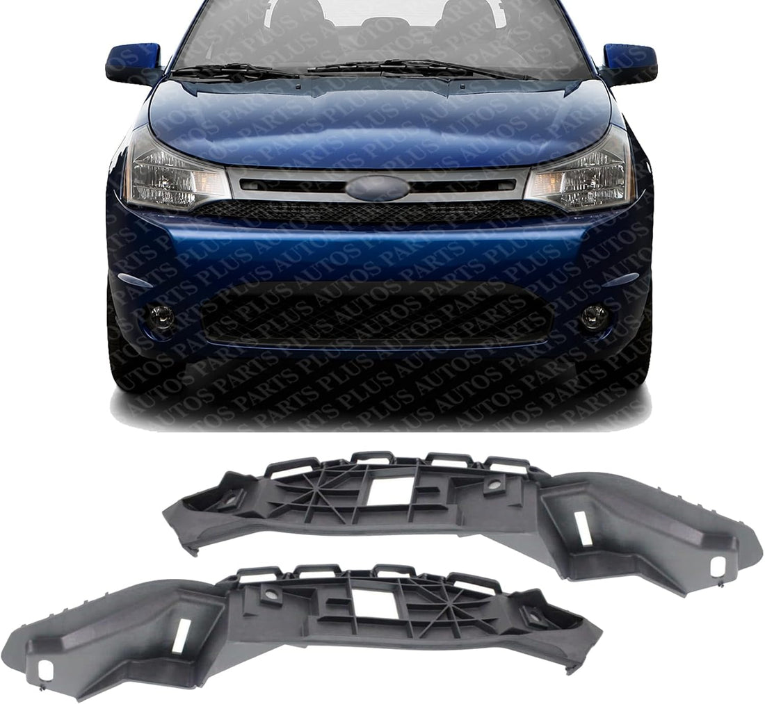 Set Of 2 Front Bumper Side Cover Reinforcement Bracket Plastic Left Driver & Right Passenger Side Direct Replacement Compatible With 2008-2011 Ford Focus FO1033102 FO1032102
