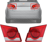Set Of 2 Tail Light Inner Assembly Left Driver & Right Passenger Side Direct Replacement Compatible With 2011-2015 Chevrolet Cruze / 2016 Limited GM2803102 GM2802102 95389372
