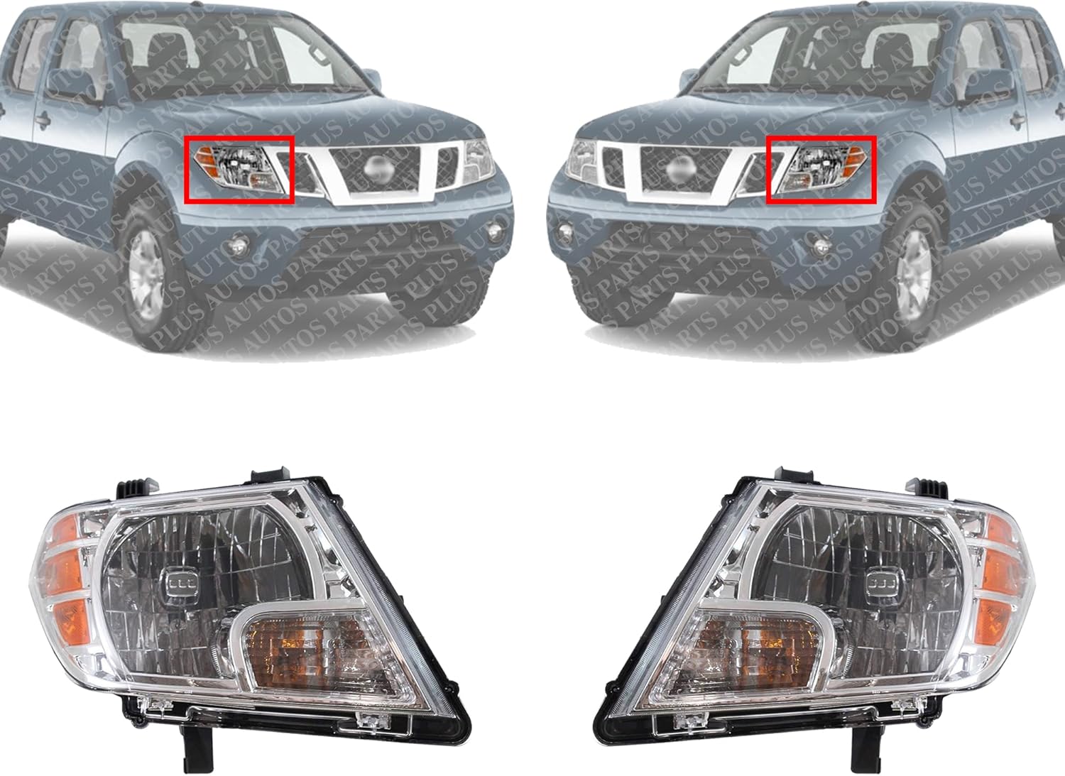 Set OF 2 Front Head Light Assembly Left Driver & Right Passenger Side Direct Replacement Compatible With 2009-2021 Nissan Frontier NI2502188 NI2503188 26060ZL40B 26010ZL40B