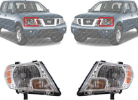 Set OF 2 Front Head Light Assembly Left Driver & Right Passenger Side Direct Replacement Compatible With 2009-2021 Nissan Frontier NI2502188 NI2503188 26060ZL40B 26010ZL40B