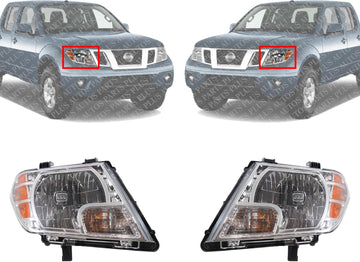 Set OF 2 Front Head Light Assembly Left Driver & Right Passenger Side Direct Replacement Compatible With 2009-2021 Nissan Frontier NI2502188 NI2503188 26060ZL40B 26010ZL40B