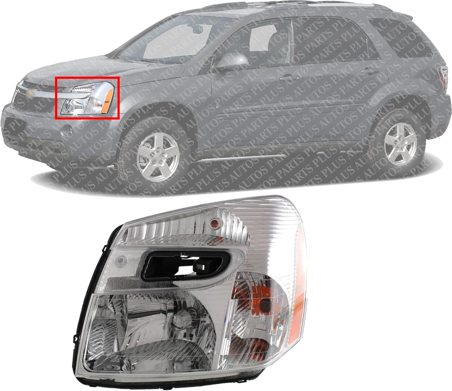 Front Head Light Assembly Left Driver Side Direct Replacement Compatible With 2005-2009 Chevrolet Equinox GM2502254 15888058
