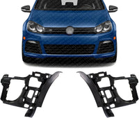 Set Of 2 Front Bumper Bracket Support Cover Left Driver & Right Passenger Side Direct Replacement Compatible With 2010-2014 Volkswagen GTI VW1043104 VW1042104 5K0807262 5K0807261