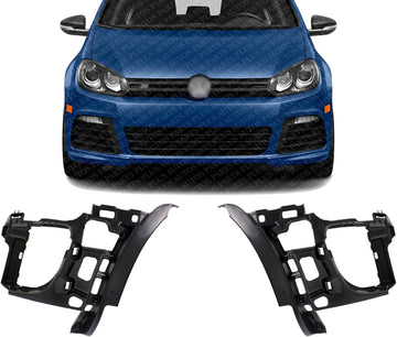 Set Of 2 Front Bumper Bracket Support Cover Left Driver & Right Passenger Side Direct Replacement Compatible With 2010-2014 Volkswagen GTI VW1043104 VW1042104 5K0807262 5K0807261