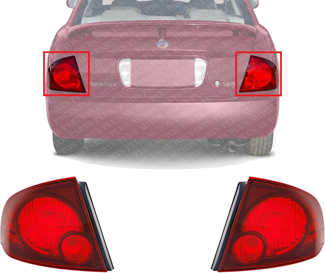 Set Of 2 Tail Light Assembly Plastic Left Driver & Right Passenger Side Direct Replacement Compatible With 2004-2006 Nissan Sentra NI2801165 NI2800165 265506Z825 265556Z825