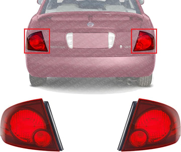 Set Of 2 Tail Light Assembly Plastic Left Driver & Right Passenger Side Direct Replacement Compatible With 2004-2006 Nissan Sentra NI2801165 NI2800165 265506Z825 265556Z825