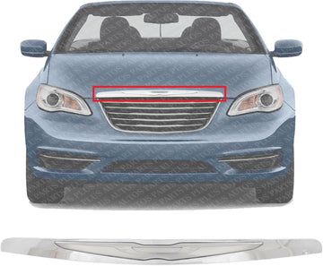 Front Hood Molding Chrome Without Winged Victory Emblem Direct Replacement Compatible with 2012-2014 Chrysler 200 CH1235102 5182602AD