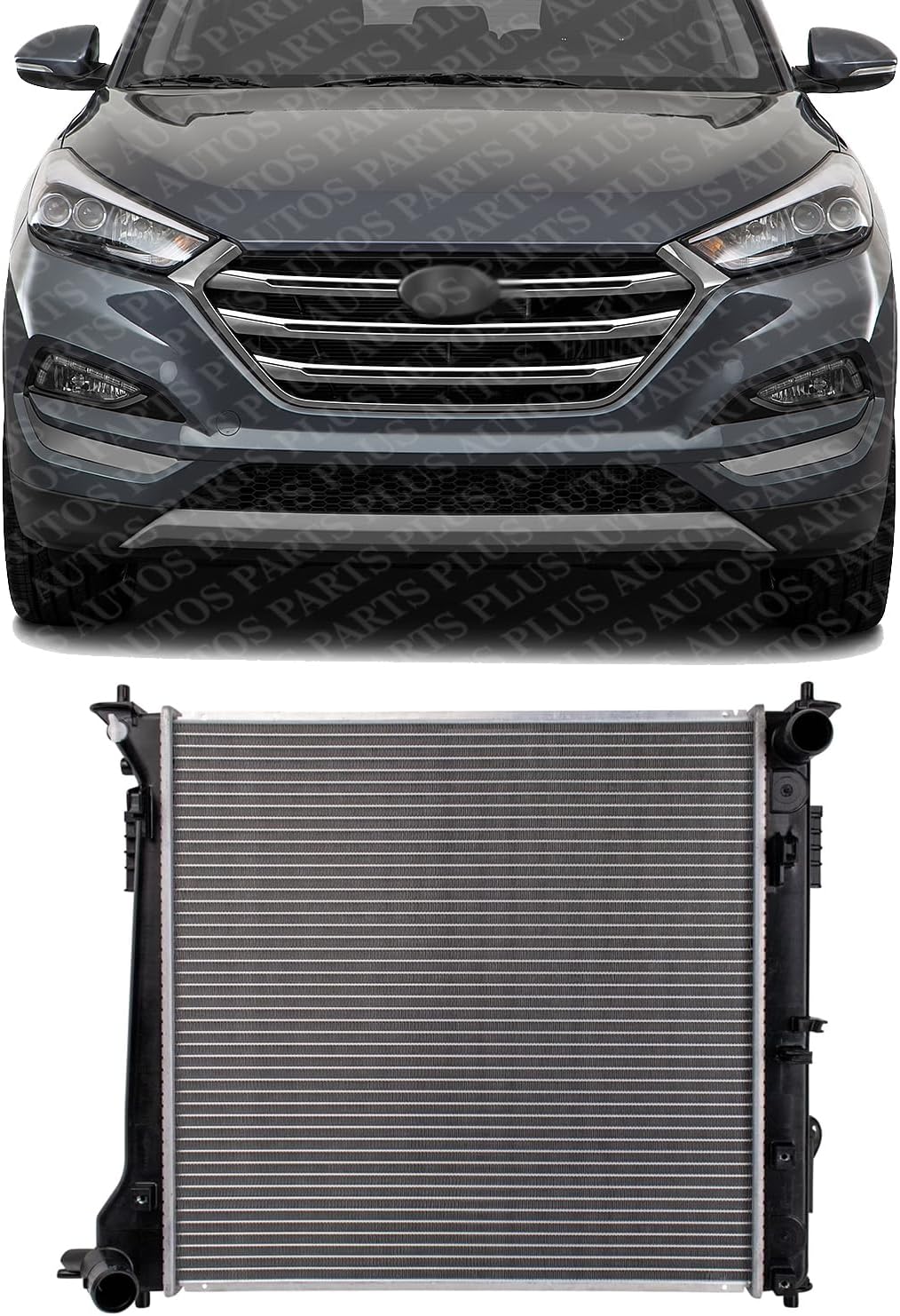 Front Radiator Aluminum Core Direct Replacement Compatible With 2016-2018 Hyundai Tucson HY3010211 25310D3200
