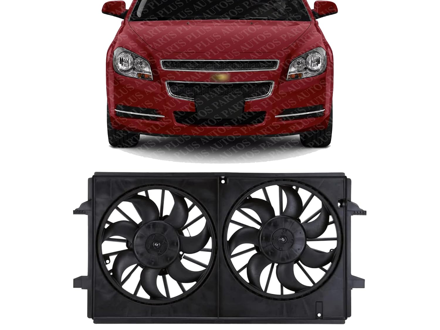 Front Radiator Fan Assembly Plastic Direct Replacement Compatible with 2006-2012 Chevrolet Malibu GM3115208 22719384