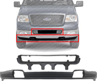 Front Grille Molding Textured + Lower Valance Air Dam Deflector Primed Direct Replacement Compatible With 2004-2005 Ford F-150 FO1036109 FO1095206 5L3Z17B968AA 4L3Z17626BAB