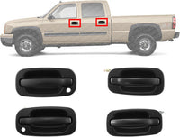 Set of 4 Front and Rear Exterior Door Handle Textured Left Driver & Right Passenger Side Direct Replacement Compatible with 2001-2006 Chevrolet Silverado/GMC Sierra GM1311129