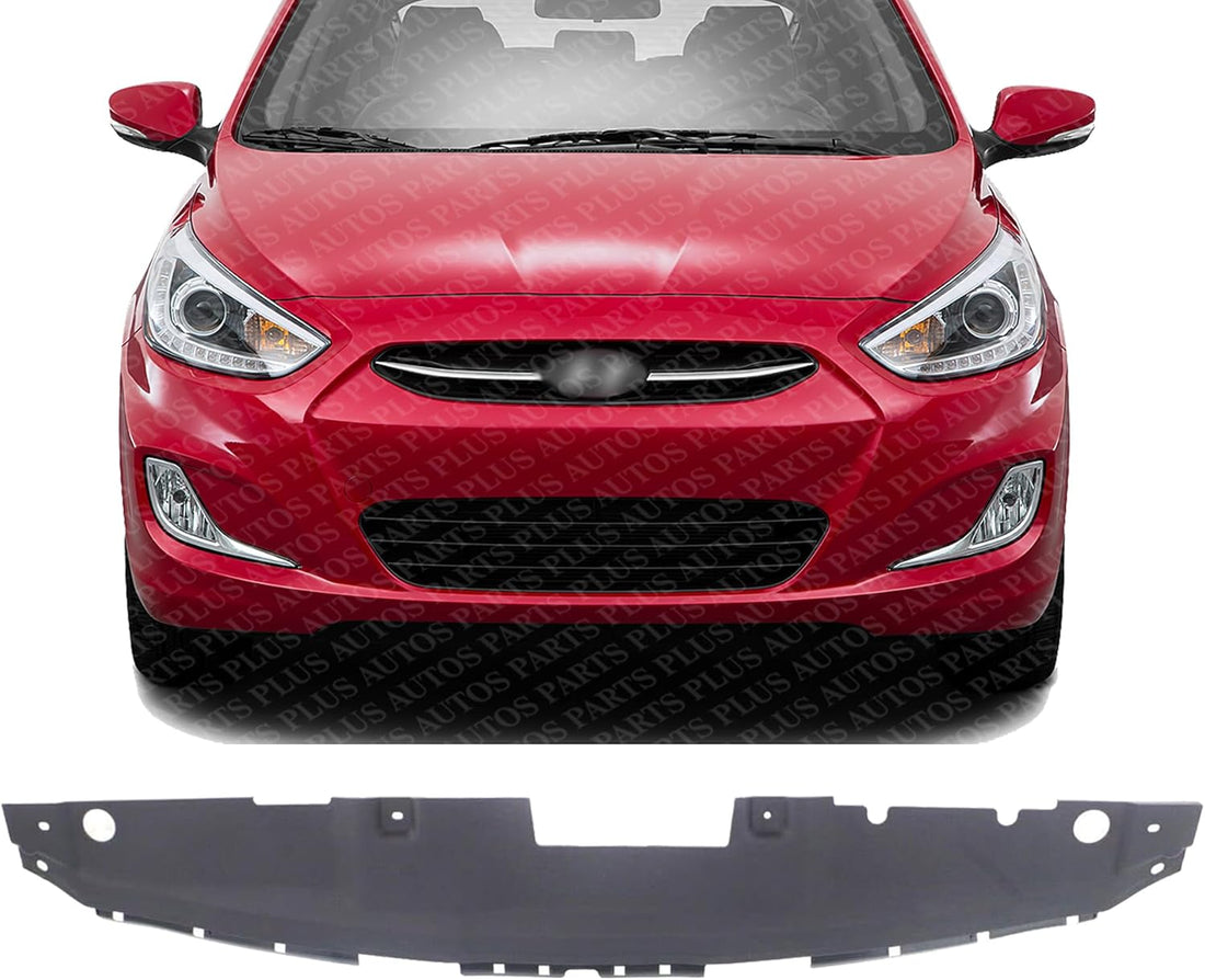 Front Upper Radiator Support Cover Textured Plastic Direct Replacement Compatible With 2012-2017 Hyundai Accent HY1224102 863521R000