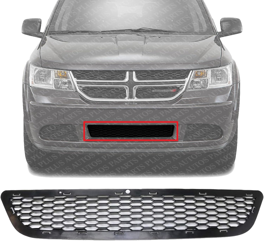Front Bumper Center Grille Primed Direct Replacement Compatible With 2011-2020 Dodge Journey CH1036139 55000808AC