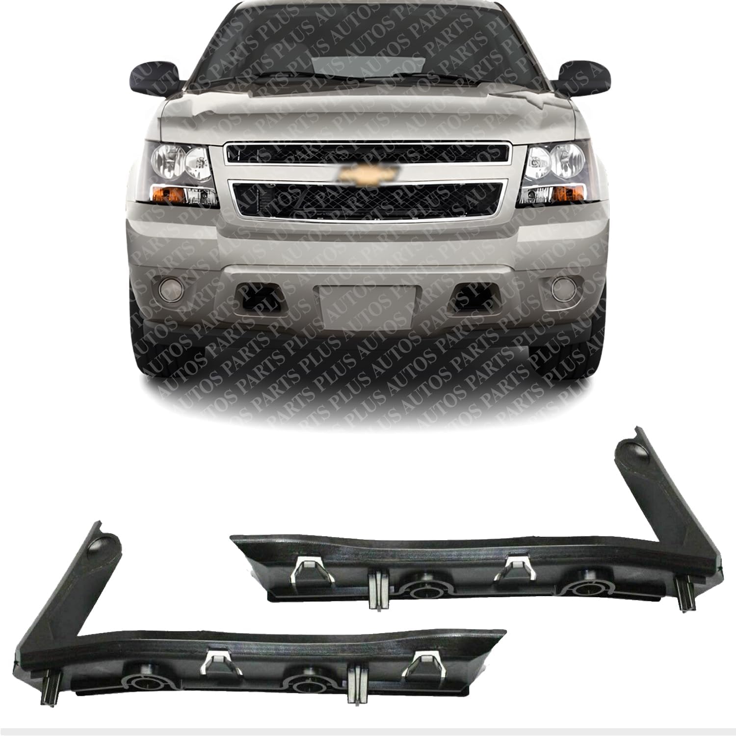 Set Of 2 Front Bumper Bracket Left Driver & Right Passenger Side Direct Replacement Compatible With 2007-2014 07-09 Chevrolet Suburban 1500,07-11 Avalanche,07-14 Tahoe GM1033111