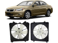 Front Radiator & A/C Condenser Cooling Fan Assembly Plastic Direct Replacement Compatible with 2008-2012 Honda Accord HO3113123 HO3115142 38616R40A01-PFM 38615R40A01 38