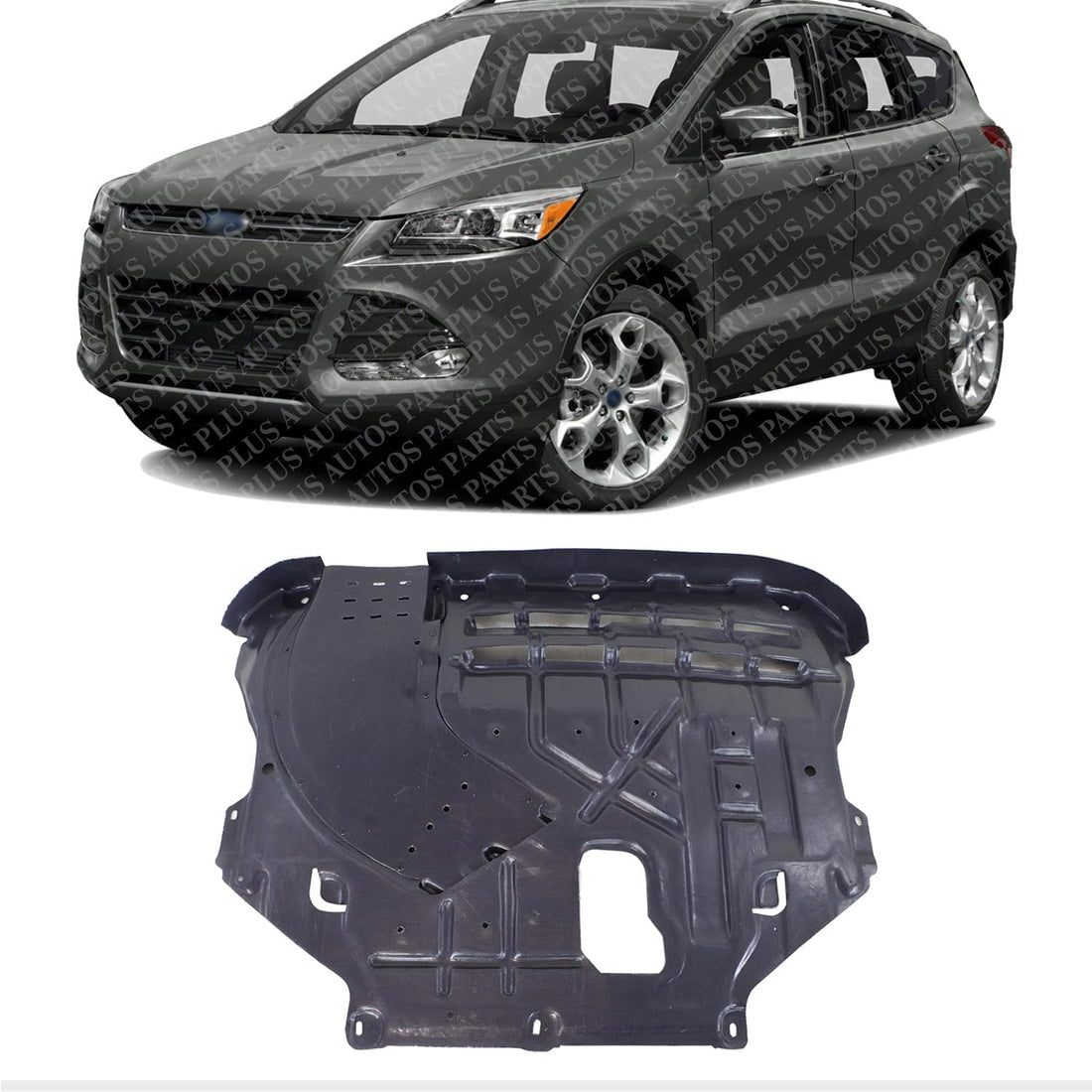 Front Engine Splash Shield Under Cover Direct Replacement Compatible with 2013-2019 Ford Escape / 2015-2019 Lincoln MKC FO1228125 EJ7Z6P013A