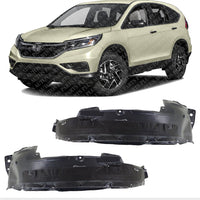 Set Of 2 Front Fender Liners Left Driver & Right Passenger Side Direct Replacement Compatible With 2012-2016 Honda CR-V HO1249155 HO1248155 74100T0AA00 74100T1WA00 74150T