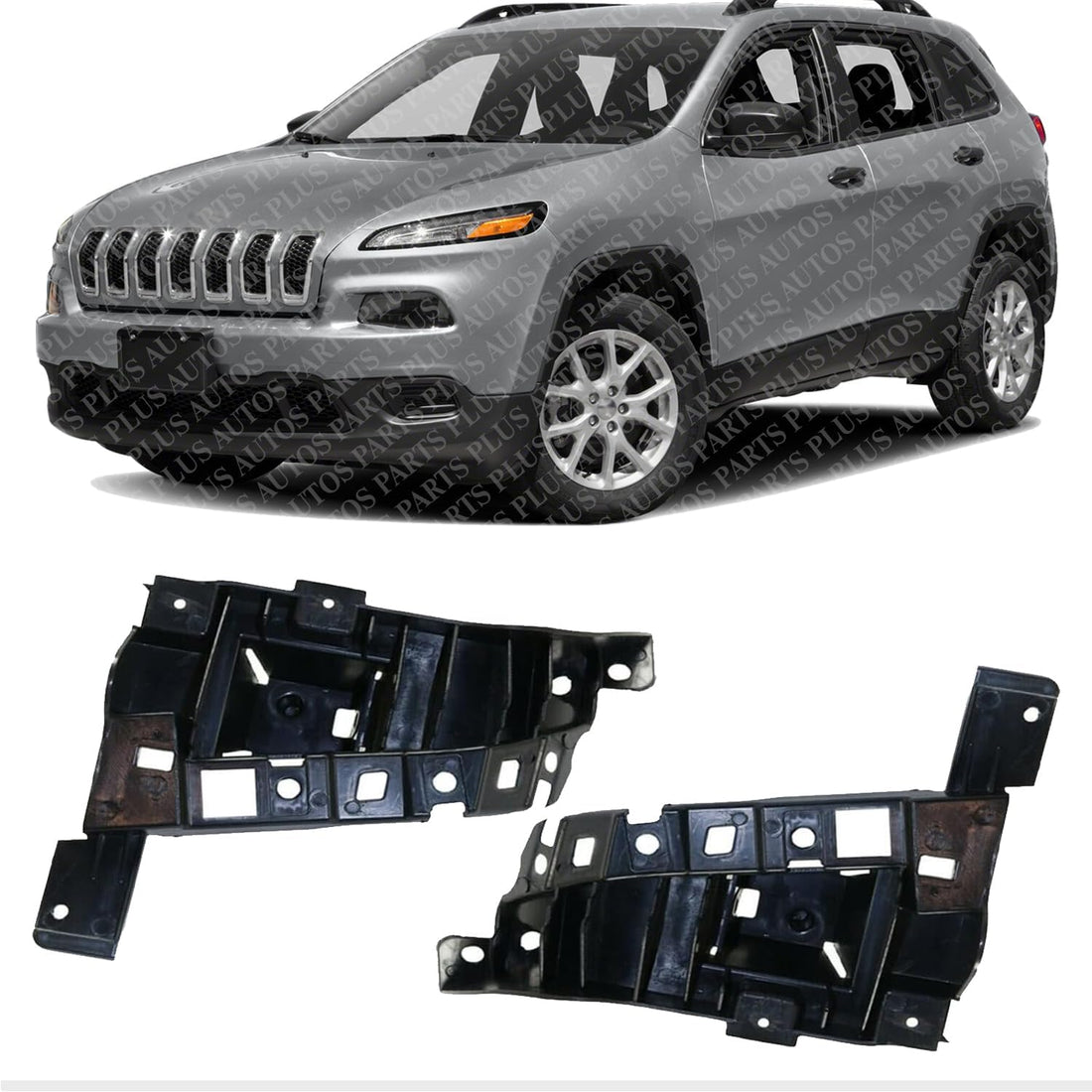 Front Bumper Bracket Left Driver & Right Passenger Side Direct Replacement Compatible With 2014-2018 Jeep Cherokee CH1042108 CH1043108 68210065AD 68210064AD